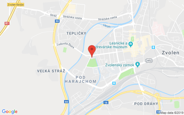 Google map: Almada Penzión Hronská 960 01 Zvolen-Pod Harajchom Slovensko